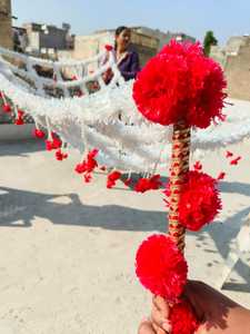 Traditional Wedding Bride Entry Trendy Phoolo Ki Chaddar <b>Decorative</b> Floral Net Bollywood Wedding Bride Entry Theme Nikah Pardha - Product Image 4