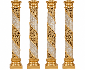 Magnifique structure de mandap de mariage de style maharaja en cristal doré, mandap de mariage luxueux en bois doré avec draperies rouges et décorations florales - Product Image 4