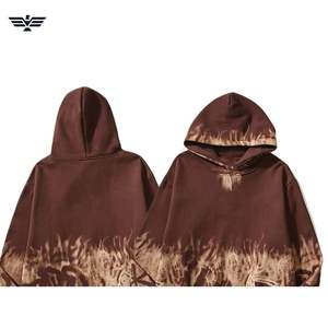Sudadera con capucha larga para mujer, superventas, estilo callejero desgastado a mano, diseño de punto, Color personalizado, sudadera de algodón 2025, 100% - Product Image 5