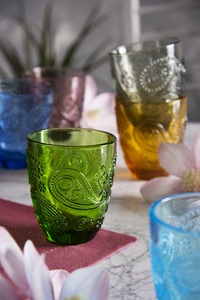 Ensemble de 6 verres à boire artisanaux durables, 30 cl (10 fl oz), verres multicolores modernes, verre coloré, Paste Cachemire Excelsa - Product Image 2