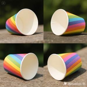 Eco Friendly Rainbow Vaso de papel 22 oz 50 paquetes Desechable y elegante - Product Image 5