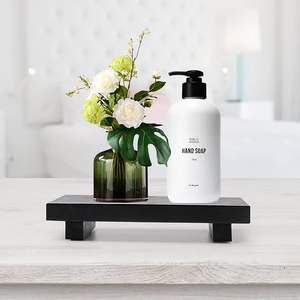 Organisateur de comptoir de salle de bain compact, support décoratif en bois à un seul niveau, plateau à savon, design moderne et simple, facile à nettoyer - Product Image 3