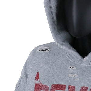 Sweat à capuche surdimensionné en coton personnalisé, imprimé en relief, avec appliqué délavé pour hommes - Product Image 5