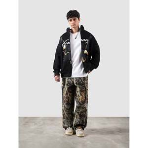 เสื้อฮู้ดซิป Flying Predator แบบสั่งทำพิเศษ ผ้าเฟรนช์เทอร์รี่สำหรับฤดูหนาว สตรีทแวร์ ปักลาย 3 มิติ ไซส์ XXS ถึง 6XL พิมพ์ลายสกรีนสีพื้น - Product Image 2