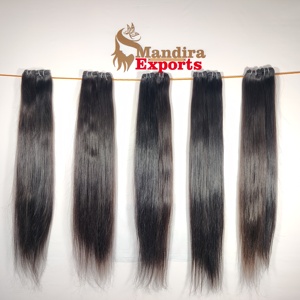 Mèches Remy soyeuses et droites à 100% de meilleure qualité, avec cuticule alignée, extensions de cheveux humains vierges au temple indien - Product Image 3