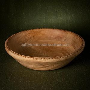 Cuenco para servir de madera con diseño de ondas de arena de madera de nuevo aspecto, superventas, cuenco para servir profundo de madera para mesa para sala de estar, precio bajo - Product Image 5