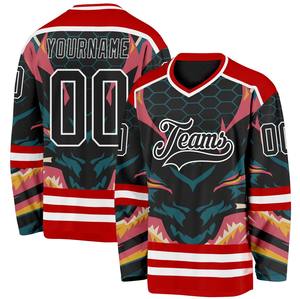 Jersey de Hockey sobre Hielo Personalizado con Nombre de Equipo, Números y Nombre de Jugador, 100% Poliéster, Impresión por Transferencia de Calor, Secado Rápido - Product Image 3