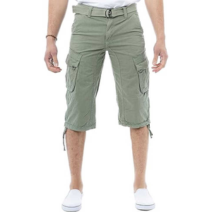 Pantalones cortos cargo de lona informales para hombre con costuras reforzadas Patrón sólido Pantalones cortos duraderos para exteriores para senderismo Pesca Viajes Uso diario - Product Image 4