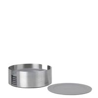 Sous-verres en cuir avec boîtier en acier inoxydable ensemble de sous-verres de luxe pour boissons vaisselle moderne pour bar à la maison et bureau