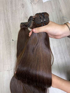 ผมตรงธรรมชาติสีน้ำตาลแบบเวฟท์ 100% ผมแท้ จัดเรียงเกล็ดผม ขายดี ผู้ผลิตโดยตรงจากโรงงานเวียดนาม - Product Image 3