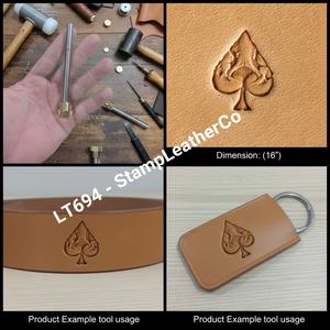 LT694 Tampon pour l'artisanat du cuir Motif de feuilles texturées (9/16 "x13/16") - Product Image 1