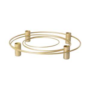 Porte-bougie minimaliste géométrique circulaire en fil métallique, support de pilier en métal noir mat pour la décoration de salon d'hôtel, porte-bougie - Product Image 3