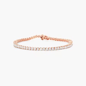 Pulsera de tenis de diamante cultivado en laboratorio de forma redonda personalizada Pulsera de oro de 14K certificada IGI Diamante para mujer del fabricante - Product Image 1