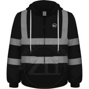 100% poliéster personalizado Hi Vis Hoodie reflectante seguridad trabajo Zip Up chaquetas reflectante seguridad alta visibilidad Hoodie EN ISO 20471 - Product Image 6