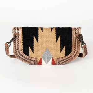 Sac à bandoulière occidental en cuir véritable de haute qualité Couverture de selle bohème du fabricant de gros de fleurs indiennes de style bohème - Product Image 2