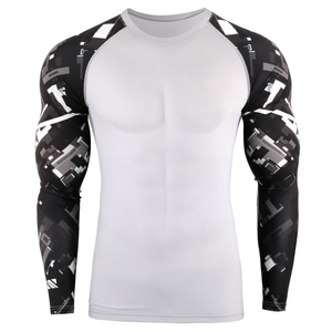 Private Label Comfortable To Wear Multi-Color Men Rash Guard OEM Design Compression Gym Long Sleeve Shirts For <b>Boys</b> with oew - Product Image 2