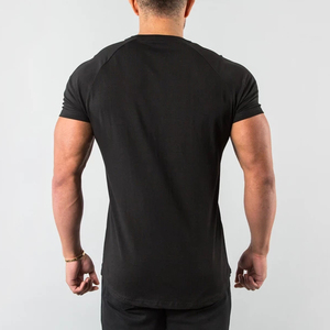 Custom Men's Fitness Gym T-Shirts Casual Compression Jersey O-Neck Collar Pattern <b>Design</b> Heavy-Weight 200 Grams Polyester/Cotton - Product Image 2