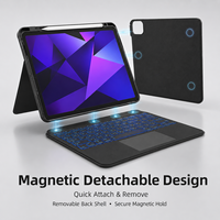Étui clavier rotatif à 360° pour tablette OEM avec pavé tactile, coque magnétique détachable, touches rétroéclairées et support pour stylet pour la vente en gros