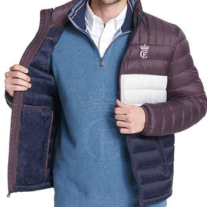 Chaqueta acolchada personalizada para hombre superventas con cuello levantado, nuevo diseño, estilo de moda, chaqueta de plumón de Color sólido, posición frontal del logotipo - Product Image 5