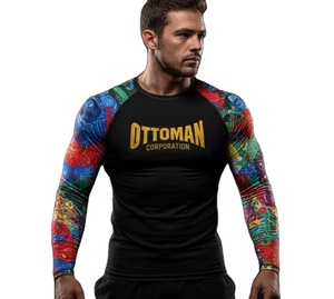 Diseño Personalizado con su Propio Logotipo, Camiseta de Manga Larga con Transferencia Térmica para Hombre, MMA Rash Guard, Nueva Llegada, Adultos, Spandex/Nylon, Secado Rápido - Product Image 1