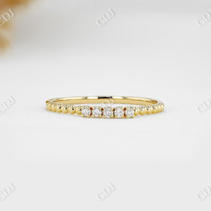 High Quality 14k Solid <b>Gold</b> Thin Beaded Natural Diamond Wedding Band Professional Manufacturing IGI Certified Natural Diamond - Product Image 6