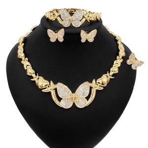 Zhuerrui Hugs and Kisses Luxury Big Butterfly Xoxo Necklace Set <strong>Jewelry</strong> Women <strong>Costume</strong> <strong>Indian</strong> Trendy Gold Filled <strong>Jewelry</strong> SetX0120 - Product Image 3