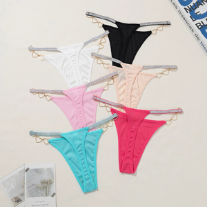 Culottes string côtelées fines et sans coutures taille haute pour femmes, sous-vêtements extensibles en nylon doux, lingerie invisible quotidienne - Product Image 4