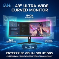 Layar LCD Komputer 49 Inci 1500R Monitor Lengkung untuk Bisnis, Kantor, Pendidikan, Pabrik OEM