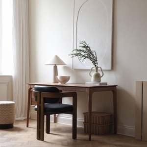 Bureau de travail moderne en noyer de 140 cm, bureau d'ordinateur minimaliste en bois, bureau de travail à domicile, table d'étude - Product Image 4