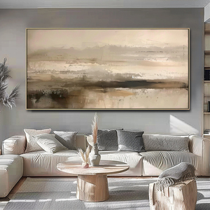 <span class=keywords><strong>Grandi</strong></span> Dipinti ad Olio Astratti <span class=keywords><strong>Moderni</strong></span> Dipinti a Mano su Tela Beige per Decorazione Soggiorno - Product Image 1