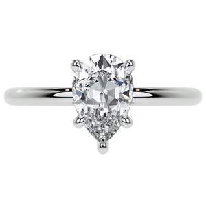 แหวนเพชรเดี่ยวทรงลูกแพร์สุดสวยสำหรับผู้หญิงแหวนเพชรเม็ดเดี่ยวทำจากเงินสเตอลิง925 - Product Image 3