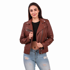 Veste en cuir imperméable la plus vendue pour les sports d'hiver en plein air, logo personnalisé, meilleur prix, nouveau style, veste en cuir pour femme - Product Image 1