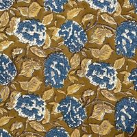 Drap de lit artisanal de luxe en coton 100% biologique, taille super king |   Imprimé floral d'hortensia |   Ensemble de literie imprimé à la main 200TC