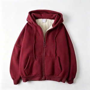 Sudadera con Capucha Negra Unisex Extra Grande con Cierre, Chaqueta Casual con Bolsillos Delanteros, Sólida para Invierno - Product Image 1