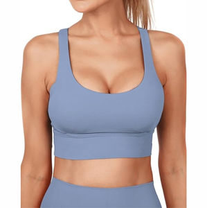 Conjunto Deportivo de Entrenamiento para Mujer con Soporte Medio, Sujetador Deportivo Sin Costuras, Fitness, Ejercicio, Talla Grande, Ecológico, con Logotipo Frontal, Sujetador de Yoga - Product Image 4