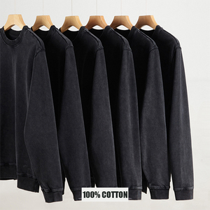 Wholesale 100% Cotton Vintage <b>Long</b> <b>Sleeve</b> <b>Shirt</b> Men Custom Streetwear Oversized Cotton <b>Black</b> Washed Men <b>T</b>-<b>shirt</b> for men - Product Image 2