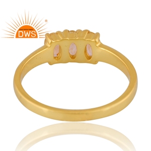 แหวนพลอยซิทรีนธรรมชาติชุบทอง18K 925พื้นผิวดีไซน์แบบกำหนดเองเครื่องประดับสำหรับผู้หญิงของขวัญสำหรับผู้หญิงสำหรับเธอ - Product Image 2