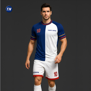 Maillot d'uniforme de football 100% polyester col rond imprimé par transfert de chaleur noms d'équipe/joueur numéros d'équipe unisexe séchage rapide respirant - Product Image 1