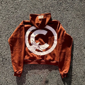 เสื้อมีฮู้ดผ้าฝ้ายออร์แกนิกสำหรับผู้ชายผ้า100% ฮิปฮอปแบบโบราณมีซิปเต็มสำหรับฤดูหนาว - Product Image 4