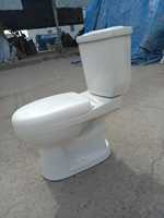 GREPL Nouveau Design WC Moderne en Céramique Blanche à Double Chasse, Deux Pièces, avec Fonction Lavage des Fesses, Fixation au Sol, Prix Usine