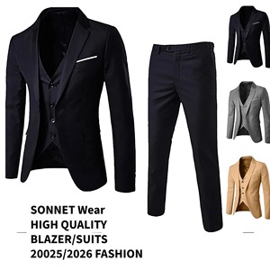 Traje de negocios ajustado de Material de lujo para hombre, vestido informal, traje de ocio para hombre, 2 uds., trajes formales para hombre, moda año 2025/2026 - Product Image 2