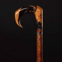 Bâton de marche en bois et résine confortable et antidérapant avec poignée multi-formes robuste pour personnes âgées et rééducation