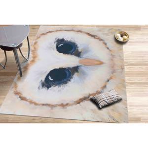 Tapis moderne imprimé hibou : décoration animale pour le bureau, le salon ou la maison, tapis en chenille - Product Image 5