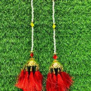 Moti mala hecho a mano e hilo campanas cuerdas colgantes decoraciones de pared de flores hechas a mano para bodas y inauguración de la casa (1 pieza) - Product Image 1