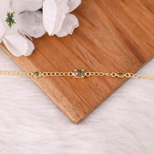 Collier en tourmaline naturelle multicolore avec chaîne, fabricant de bijoux, fournisseur, bijoux faits à la main, plaqué or, argent 925, bijoux fins - Product Image 2