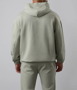 Survêtement à capuche pour homme 100% coton, coupe longue, décontracté, avec logo imprimé sur le devant, respirant, coupe classique, style automne - Product Image 5