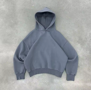 Sudadera con Capucha para Hombre, 480 g/m², Alta Calidad, al por Mayor, Estilo Cuadrado, Gris, 100% Algodón, Lisa - Product Image 2