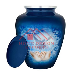 โถเถ้ากระดูกมนุษย์ทำจากโลหะสีขาวดอกไม้โกศสำหรับผู้ใหญ่ - Product Image 3