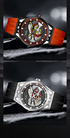 Montre de sport de luxe pour homme avec bracelet en caoutchouc, montre mécanique en acier inoxydable ZH-345, OEM ODM