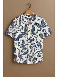 Camisas Casuales Estampadas de Licra para Hombre con Mangas Cortas, Material Elástico para un Estilo Moderno y Relajado - Product Image 3